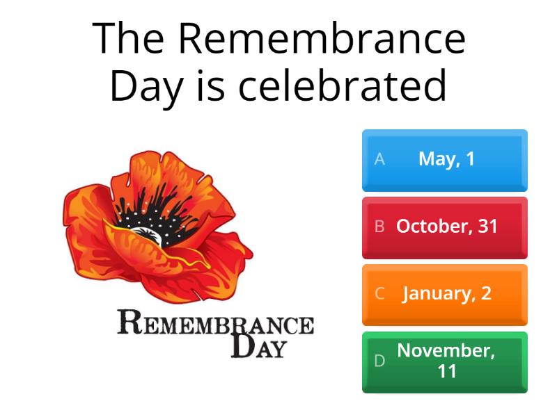 Remembrance day activity page