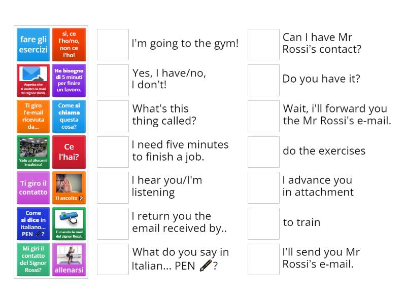 Gioco delle traduzioni Abbinamenti