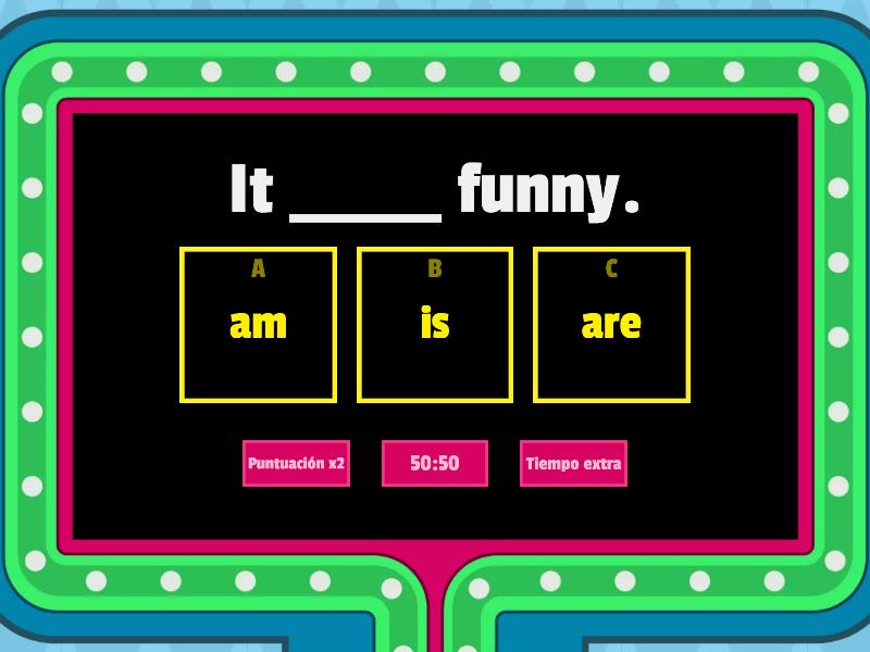 Verb to be: structures. - Gameshow quiz