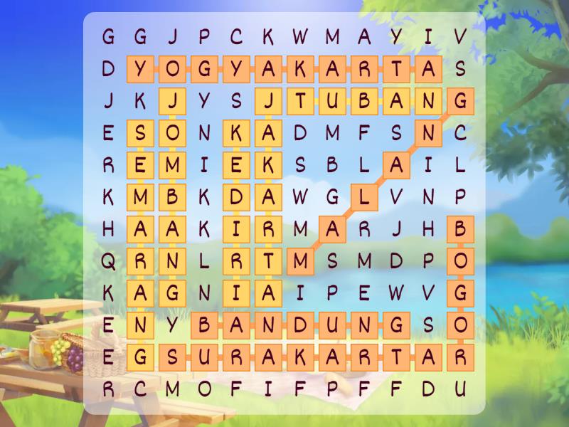 Kota Di Indonesia Wordsearch