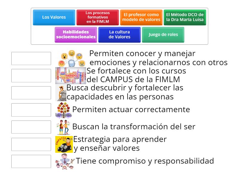 LOS VALORES COMO FUNDAMENTOS DE LA EDUCACIÓN - Match up