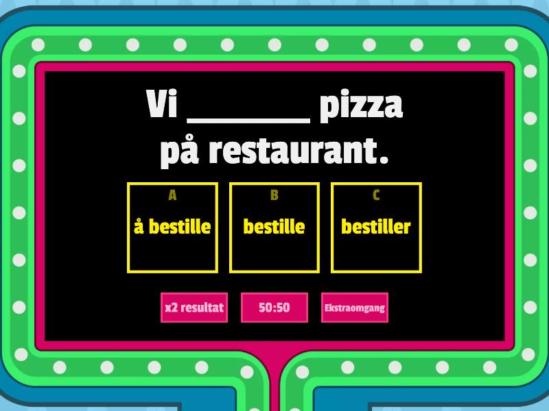 Verb I Infinitiv Eller Presens - Gameshow Quiz