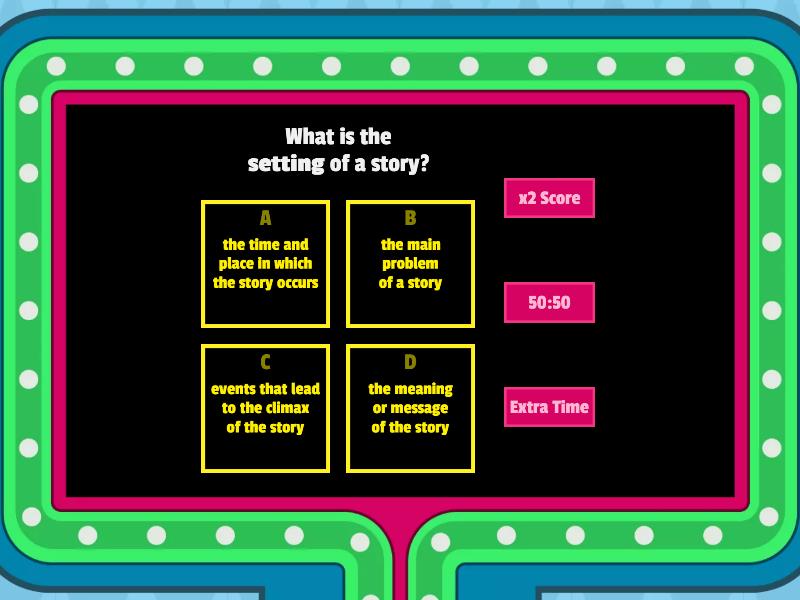 Elements of a Story - 4th Grade - Gameshow quiz