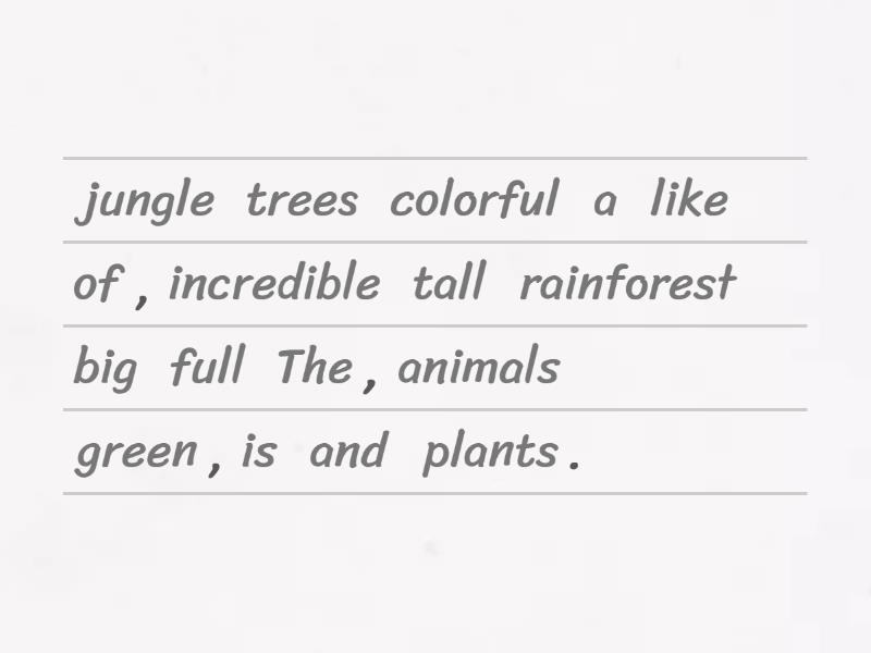 Rainforests - Unjumble