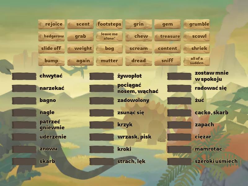 THE GRUMPY OLD STONE story vocabulary - Match up