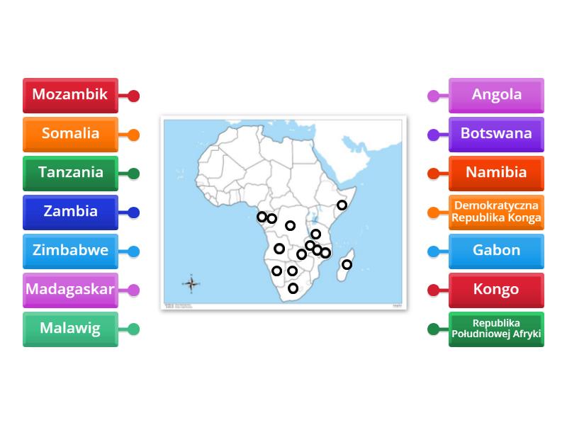 Na Mapie Afryki Numerami 1 I 2 Mapa Afryki 2 - Labelled diagram