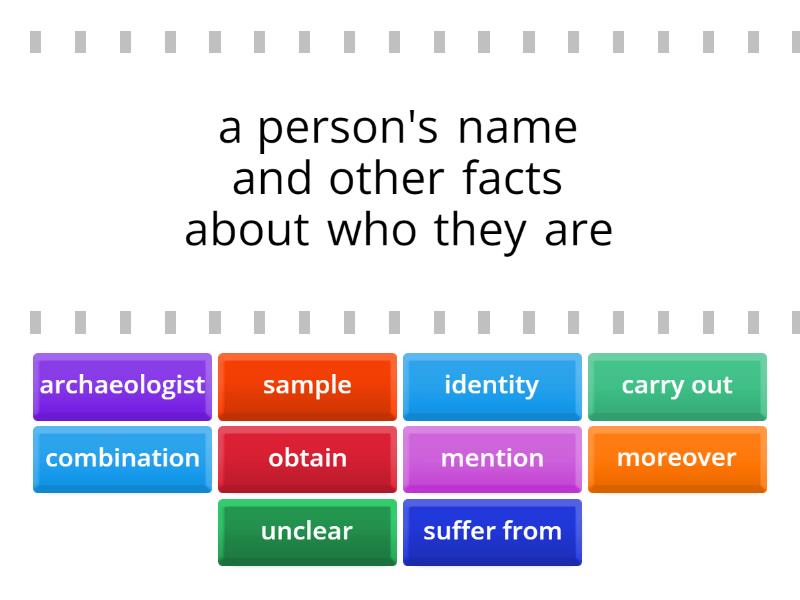 Science and Investigation Reading 2 vocabulary Find the match