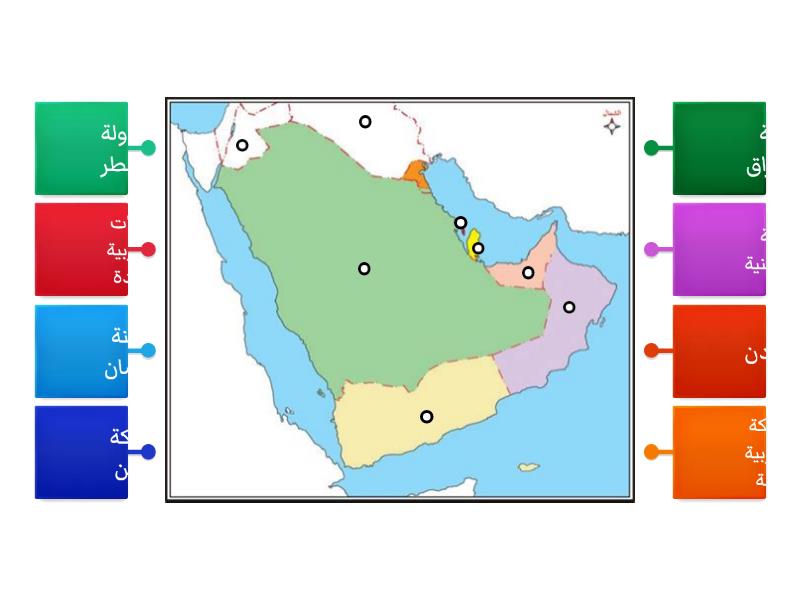 خريطة شبه الجزيرة العربية Labelled Diagram