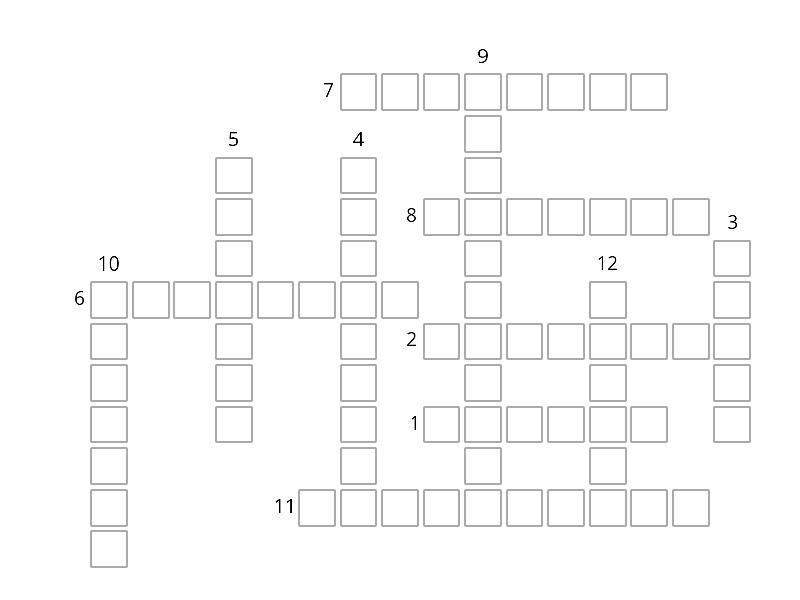 Food Items Crossword