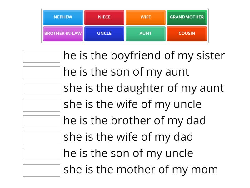 Family members - Match up