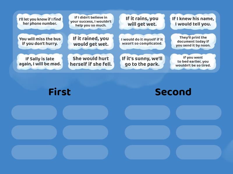 First or Second Conditional - Group sort