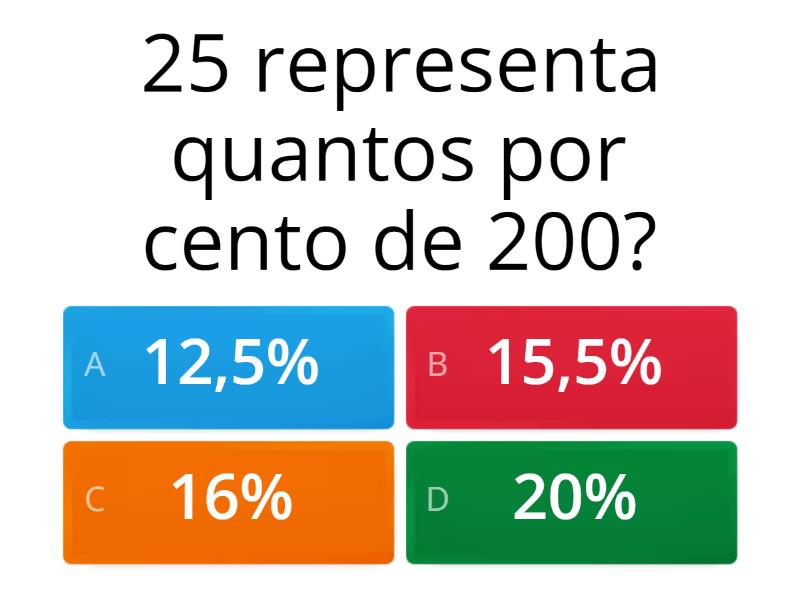 Atividade de porcentagem - Quiz