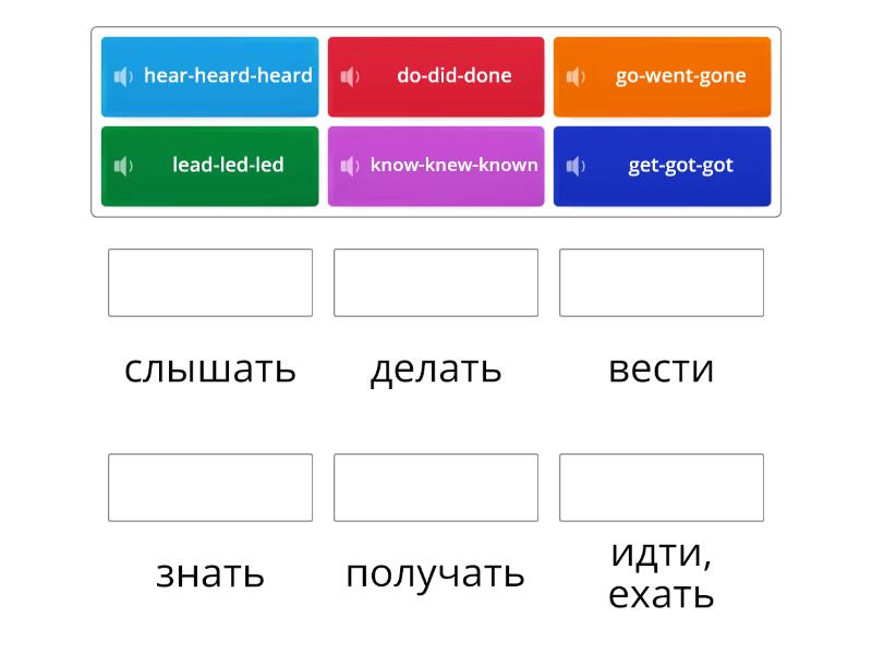 Irregular verbs 3 grade 4 3forms - Match up