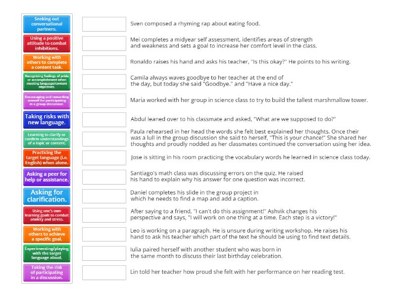 Socio-Affective Strategies - Match up