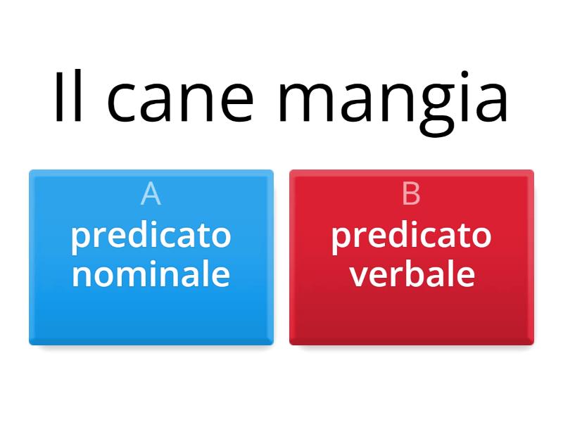 Il predicato nominale e il predicato verbale - Quiz