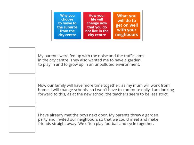 Informal Letter Structure Match Up