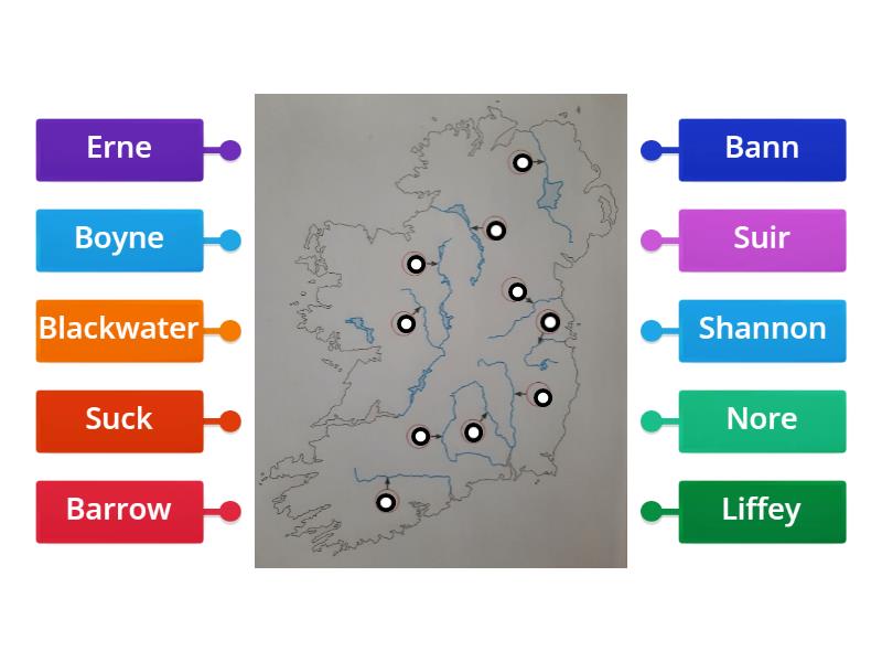 Rivers of Ireland - Labelled diagram