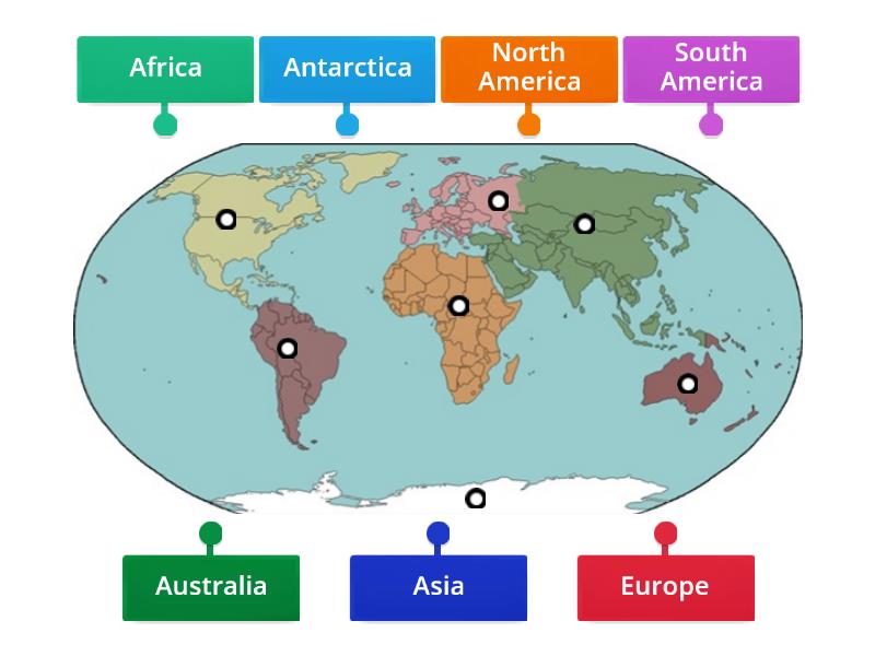 THE 7 CONTINENTS - Labelled diagram