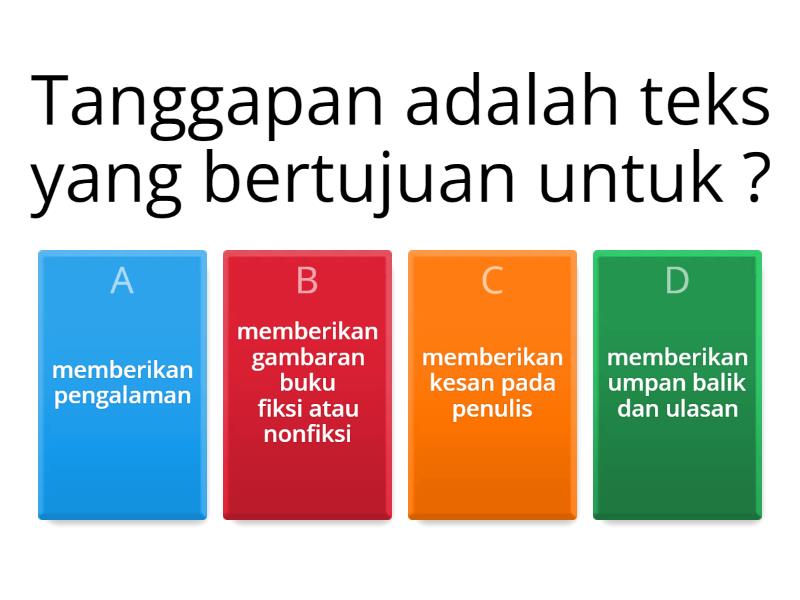 Asesmen DIagnostik Teks Tanggapan Buku Fiksi Dan Nonfiksi - Quiz