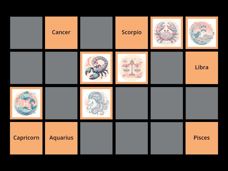 Zodiac signs - memory - Matching pairs
