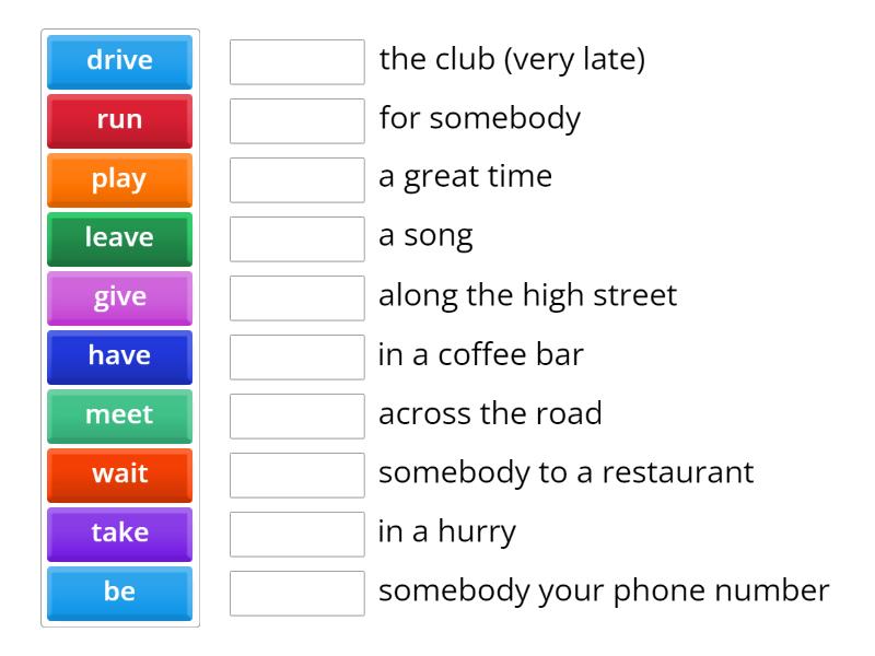 2C verb phrases - Match up