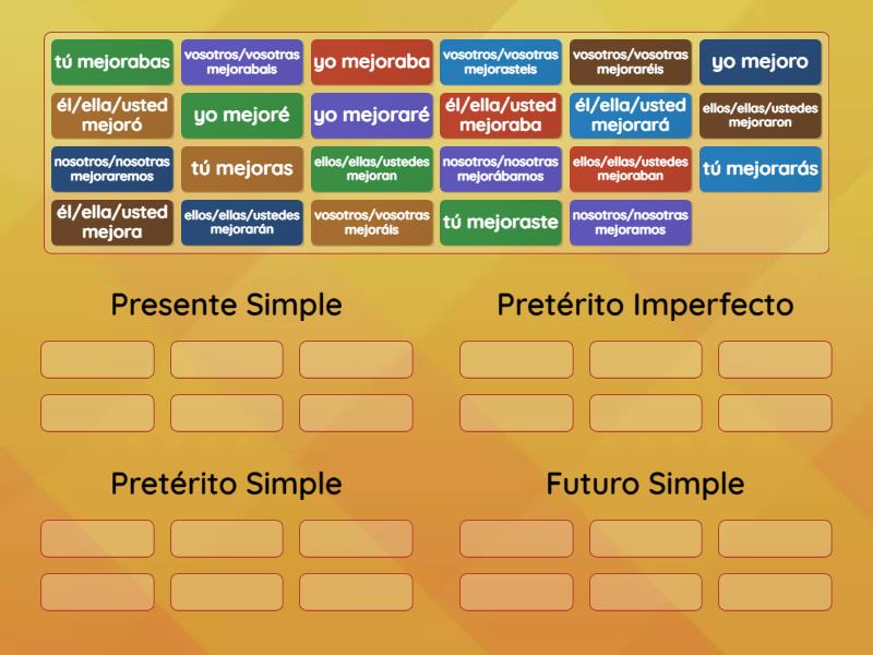 Verbo mejorar (To improve) - Group sort