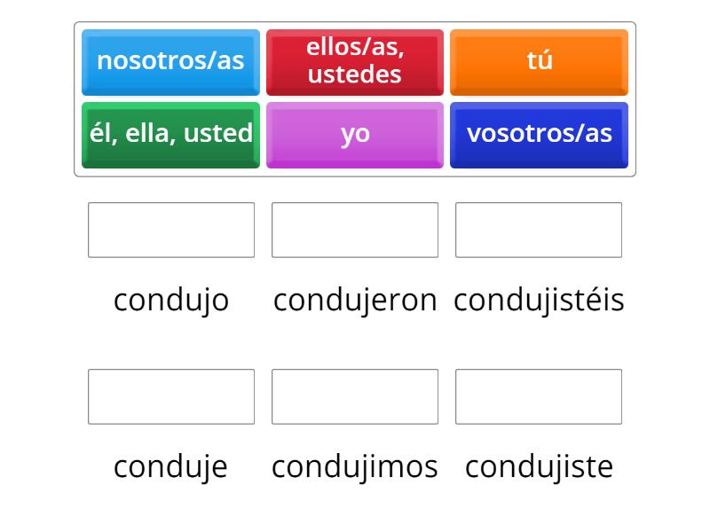Conducir (indefinido) - Match up