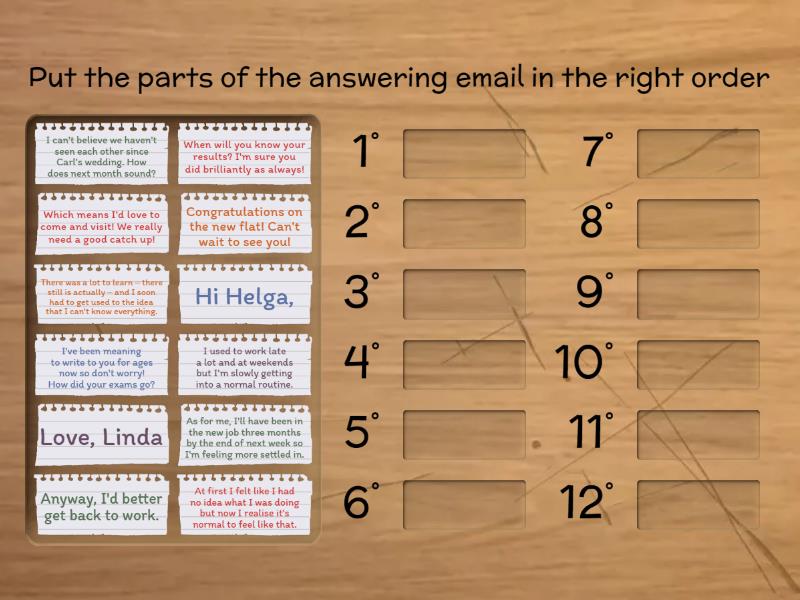 Reorder answer - Rank order
