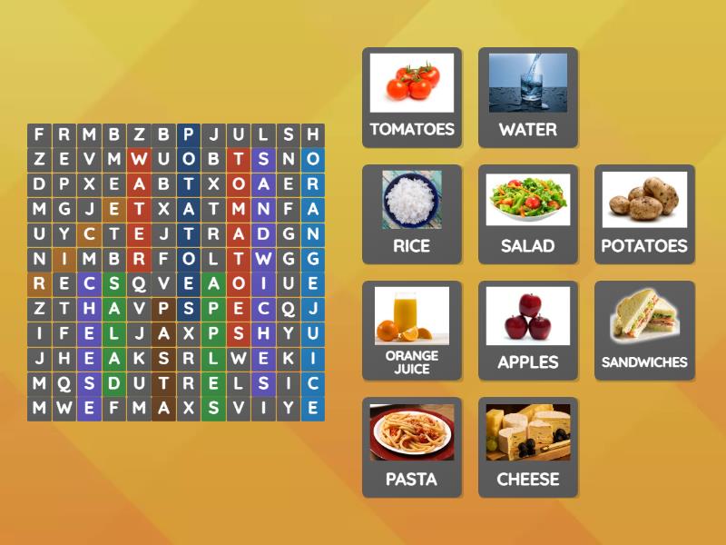 Level 2 Food Wordsearch