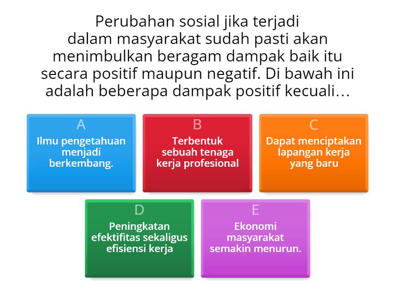 Perubahan Sosial Kelas 12 - Cuestionario