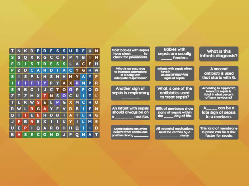 Neonate Emergencies Wordsearch