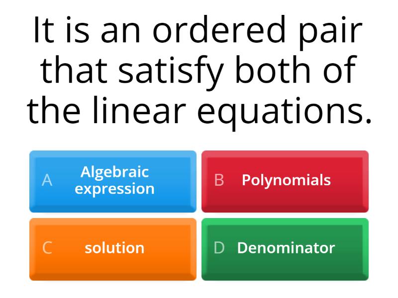 Linear Equation Quiz