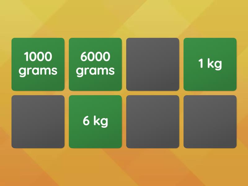 kilograms - Matching pairs