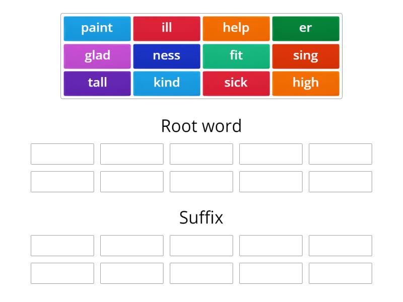 ness er suffix words - Group sort