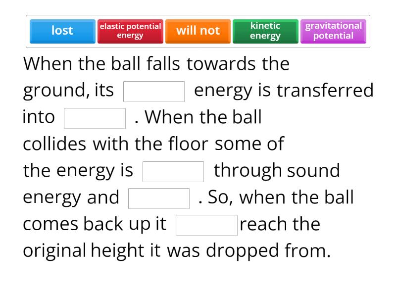 The ball drop experiment - Missing word