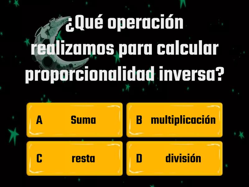 Proporcionalidad Inversa - Cuestionario