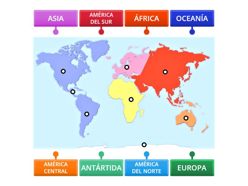 PLANISFERIO- CONTINENTES - Labelled diagram