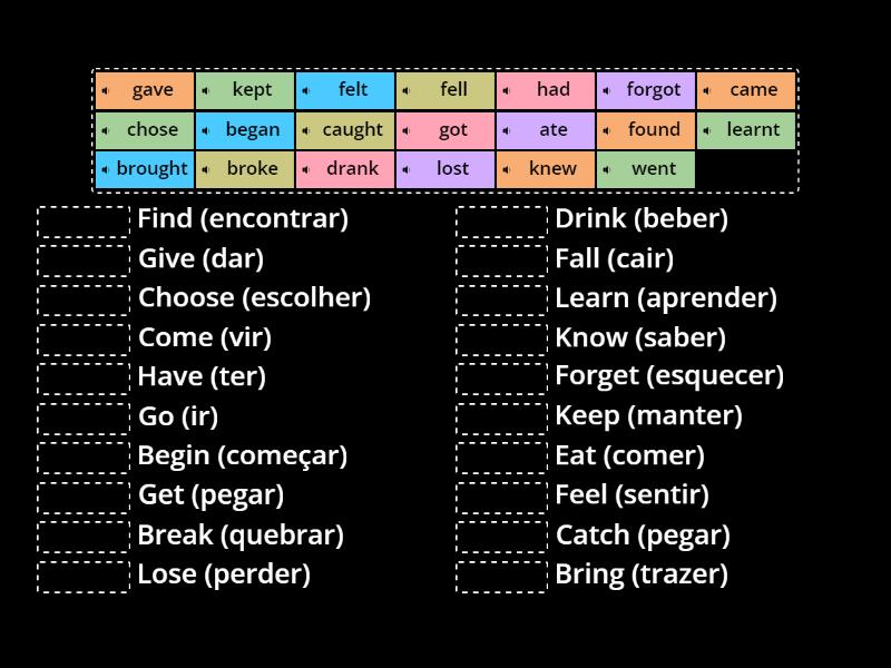Irregular Verbs - Part 1 - Match up