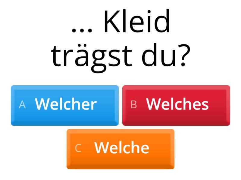 A1 K11 Welcher? Welches? Welche? Nom Akk Quiz