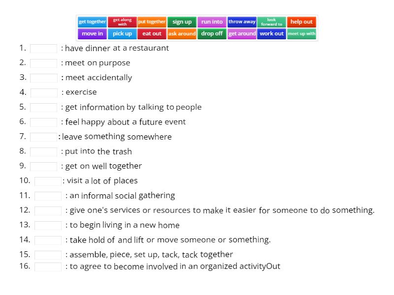 M3 - Multi Word Verbs - Complete the sentence