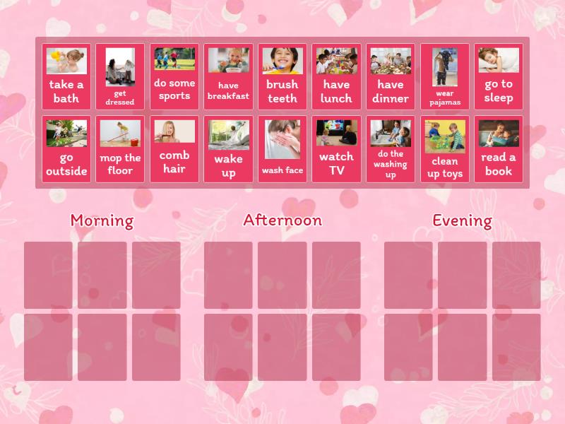 Daily routine sorting - Group sort