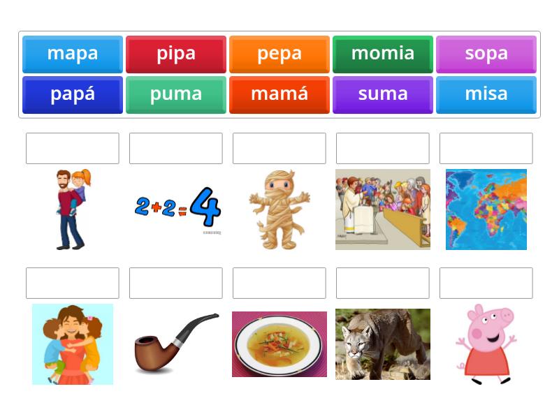 Une la palabra con la imagen que corresponde - Une las parejas