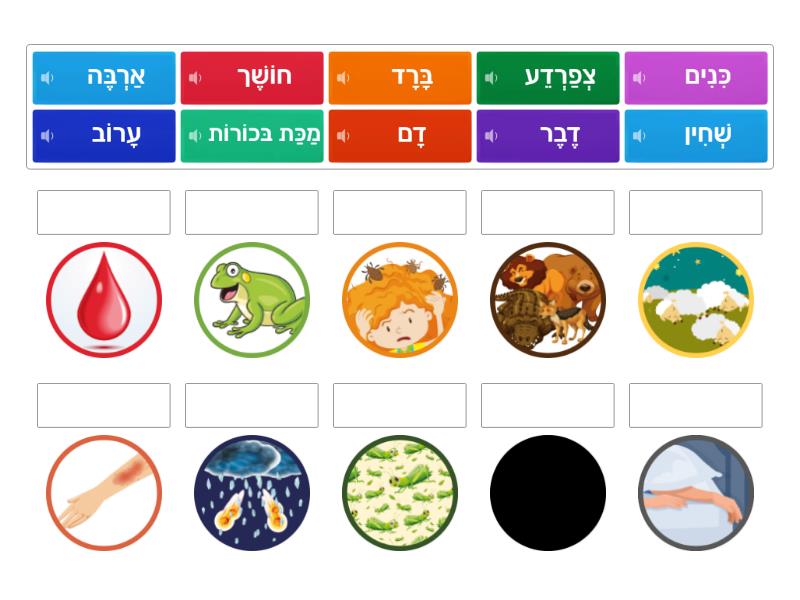 מכות מצרים - מילה ותמונה - Match up