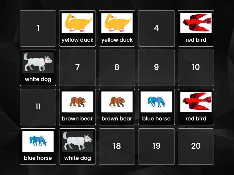 Brown Bear, Brown Bear, What do you see? - Matching pairs