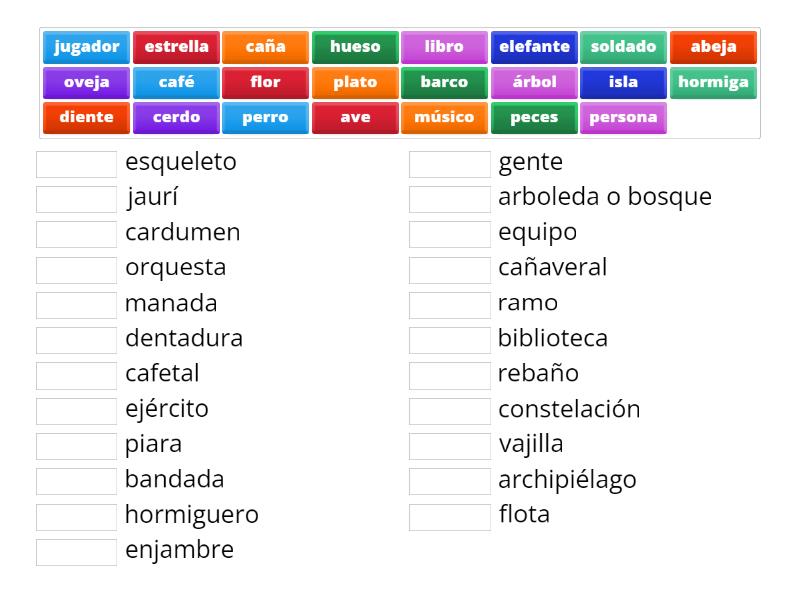 Sustantivos individuales y colectivos (13 nov-Kedriel) - Match up