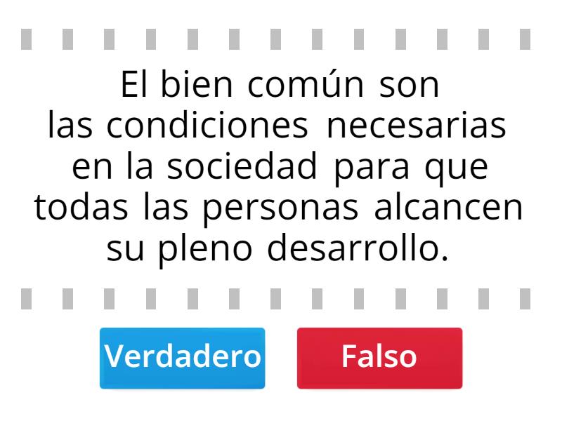 8o Bien Común - Verdadero o falso