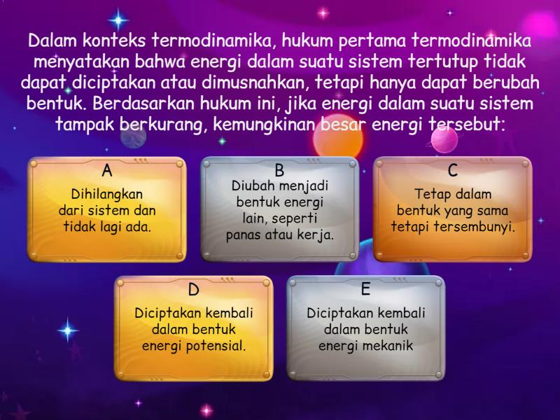 Latihan Soal Perubahan Energi - Quiz