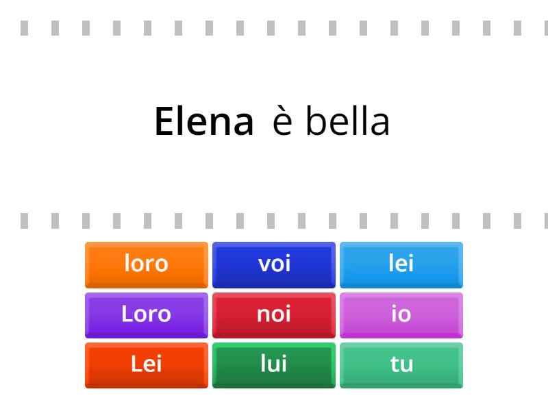 Italian subject Pronouns - Find the match