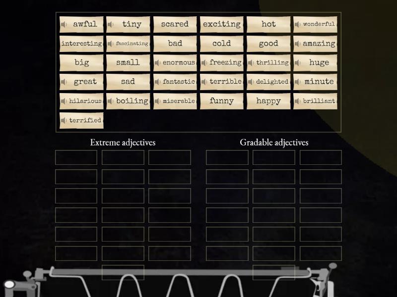 Extreme and gradable adjectives - Group sort