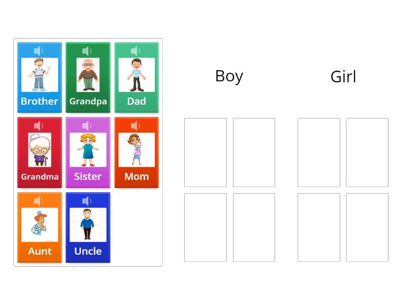 Boy and Girl - Family - Group sort